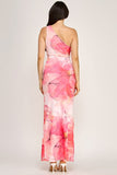 Watercolor One Shoulder Dress