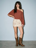 One Shoulder Knit Drape Top