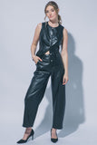 Barrel Leg Faux Leather Pants