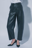 Barrel Leg Faux Leather Pants
