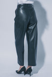 Barrel Leg Faux Leather Pants