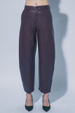 Barrel Leg Faux Leather Pants
