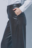 Barrel Leg Faux Leather Pants