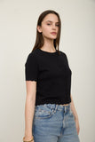 Scalloped Short Sleeve Button Down Knit Cardigan