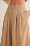 Wide-leg Fluid Drape Pleated Trousers