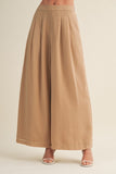 Wide-leg Fluid Drape Pleated Trousers