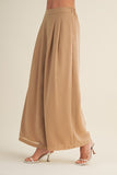 Wide-leg Fluid Drape Pleated Trousers