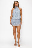 High Neck MIni Dress