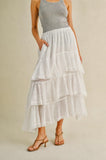 Whiter Tiered Skirt