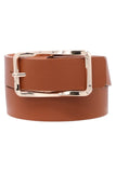 Twist Rectangle Buckle Faux Leather Belt