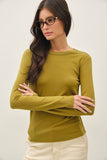 Classic Round Neck Long Sleeve Knit Top