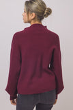 Mock-Neck Balloon-Sleeve Sweater