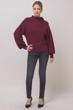 Mock-Neck Balloon-Sleeve Sweater