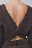 Ribbed Wrap-back Knit Top