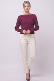 Ribbed Wrap-back Knit Top