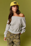 Alina Off Shoulder Cropped Sweatshirt