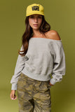 Alina Off Shoulder Cropped Sweatshirt