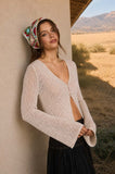 Bell Sleeve Crochet Cardigan