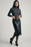 Vegan Leather Midi Skirt