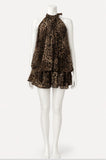 Leopard Print Halter Dress