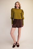 Matcha Puff Sleeve Top