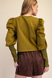 Matcha Puff Sleeve Top
