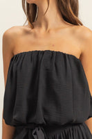Strapless Trendy Bubble Hem Top