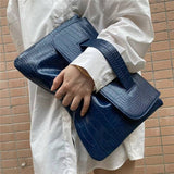 Crocodile Print Clutch With Wrist Strap