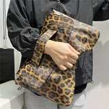 Crocodile Print Clutch With Wrist Strap