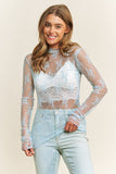Long Sleeve Lace Layering Top