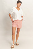 Oversized V-neck Short Sleeve Top