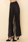 Suede Fringe Layered Wide Pants