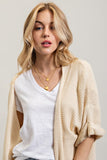 Short Sleeve Waffle Cardi