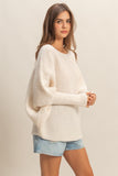 Oversized Knit Sweater For Casual Comfort