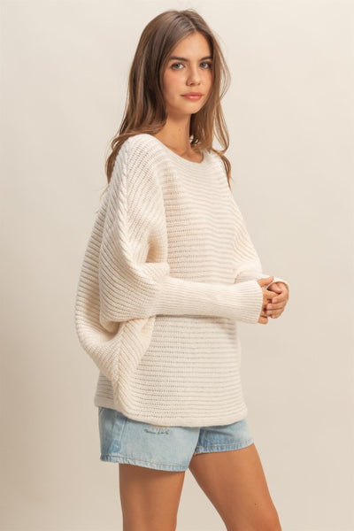 Oversized Knit Sweater For Casual Comfort