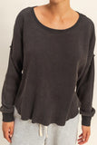 Mineral Washed Waffle Knit Top