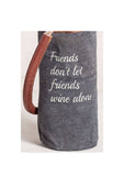 Friends Up-Cycled Canvas and Leather Wine Gift Bag