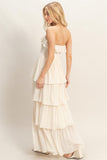 Tiered Strapless Ruffle Dress