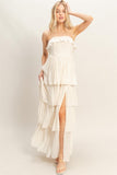 Tiered Strapless Ruffle Dress