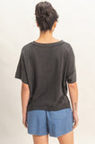 Oversized V-neck Short Sleeve Top