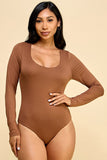 Scoop Neck Bodysuit Long Sleeve