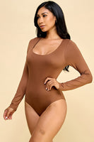 Scoop Neck Bodysuit Long Sleeve