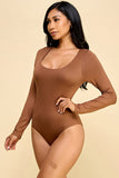 Scoop Neck Bodysuit Long Sleeve