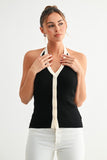 V-neck Halter Sweater Top