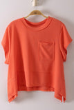 Flared hem waffle top