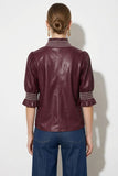 Ruffle Vegan Leather top