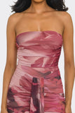 Floral Mesh Tube Dress