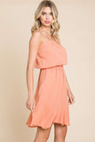Tube Style Ruffle Bottom Mini Dress