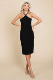 Body Contour Halter Midi Dress