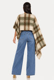 One-size Plaid Poncho Top